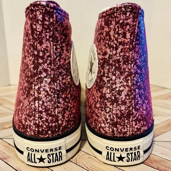 Converse Chuck Taylor Hi Women's 9 Sneakers Orchid Abyss Glitter Purple A11137C