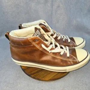 Converse Chuck Taylor Leather All Star Shoes Street Mid Top Pinecone Brown 12 M