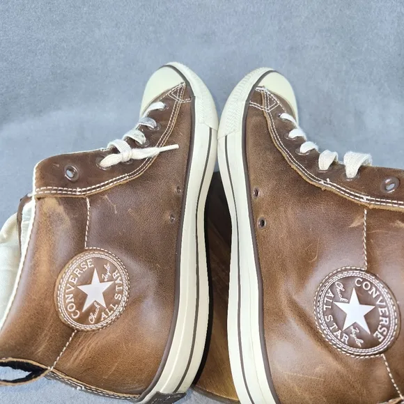 Converse Chuck Taylor Leather All Star Shoes Street Mid Top Pinecone Brown 12 M