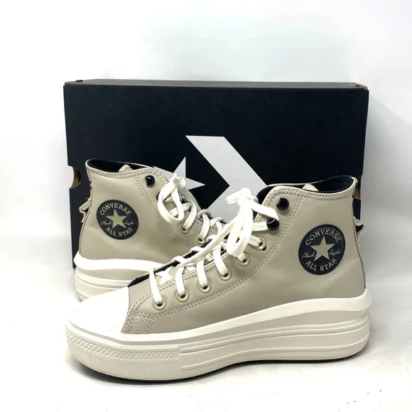 Converse Chuck Taylor Move Platform Shoes Casual Leather High For Women A07942C
