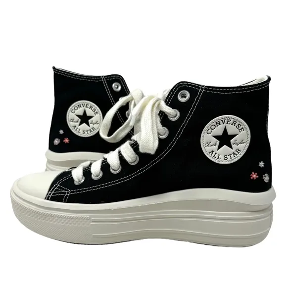Converse Ctas Move Platform Shoes Sneakers Women's Casual Canvas Black A08900C