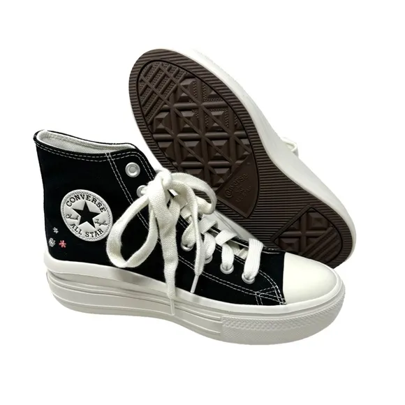 Converse Ctas Move Platform Shoes Sneakers Women's Casual Canvas Black A08900C
