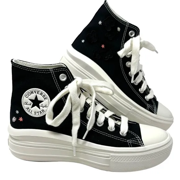 Converse Ctas Move Platform Shoes Sneakers Women's Casual Canvas Black A08900C