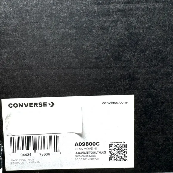 Converse Ctas Move Platform Shoes Sneakers Women's Casual Canvas Black A08900C
