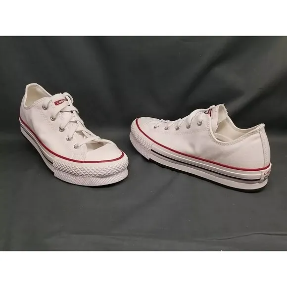 Converse Girls CT All Star EVA Lift Ox Sneakers White Red Size 6 NEW NO BOX!