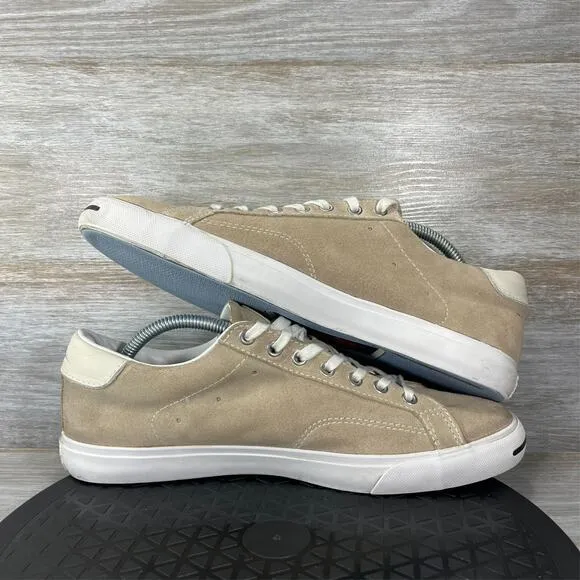 Converse Jack Purcell Men's Brown Suede Lace Up Sneaker Shoes Size 10