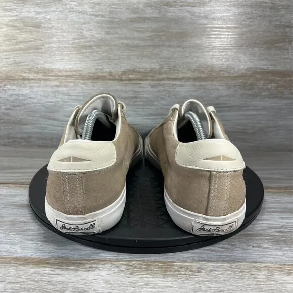 Converse Jack Purcell Men's Brown Suede Lace Up Sneaker Shoes Size 10