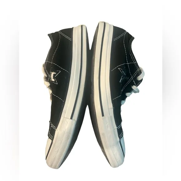 Converse One Star Black White Low Top Sneakers sz 8.5 Ladies Like New