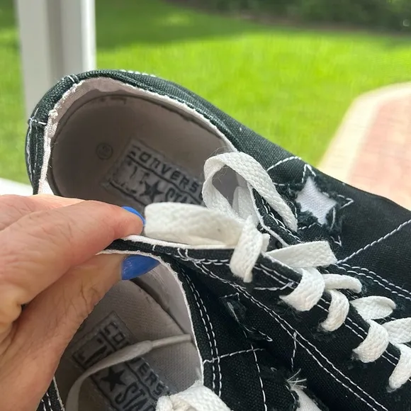 Converse One Star Black White Low Top Sneakers sz 8.5 Ladies Like New