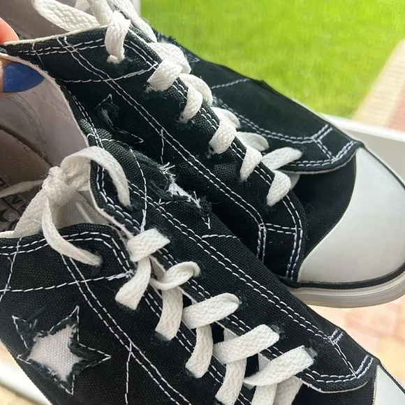 Converse One Star Black White Low Top Sneakers sz 8.5 Ladies Like New