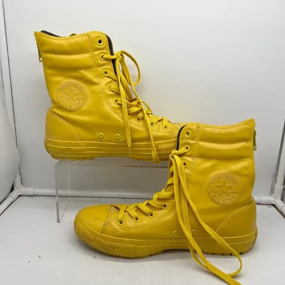 Converse Shoes Womens 10 ? Yellow All Star Hi Rise Rubber rain 66 Rare