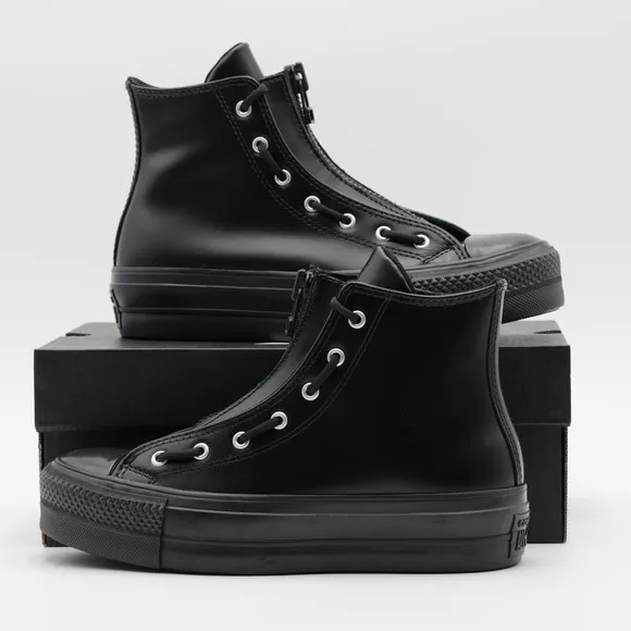 Converse Women's Chuck Taylor All Star Lift Platform Leather Shoes Black Size 6