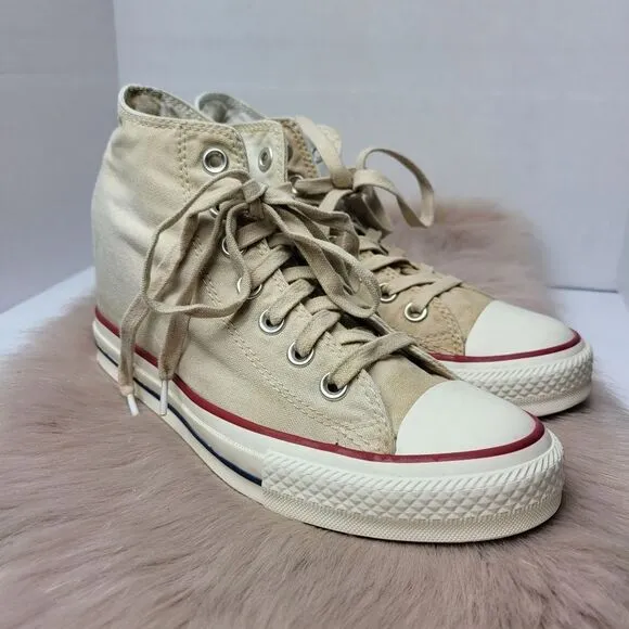 Converse Chuck Taylor All Star Lux Mid Hidden Wedge Sneaker Shoes Size8