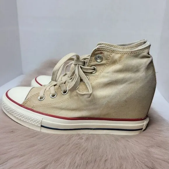 Converse Chuck Taylor All Star Lux Mid Hidden Wedge Sneaker Shoes Size8
