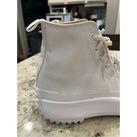 Converse Run Star Hike High Triple White Sneakers sz Mens 9.5 Womens 11 EUC