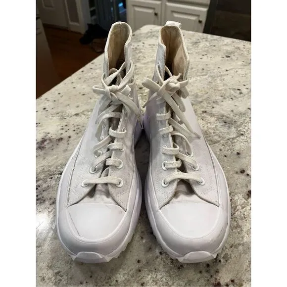Converse Run Star Hike High Triple White Sneakers sz Mens 9.5 Womens 11 EUC