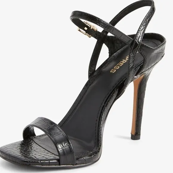 COPY - Textured Low Back Heeled Sandals express womens size 9 &amp; 10 NWT shoes
