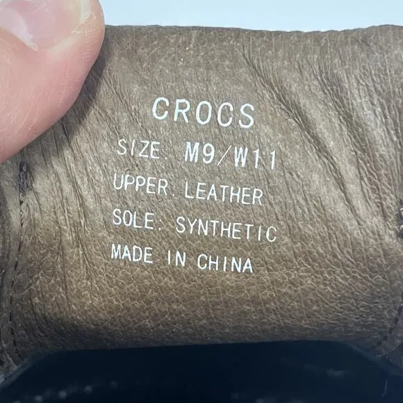 CROCS AXLE ISLANDER M9/W11 All Terrain Leather Rubber Duck Shoes Low Top Men's 9