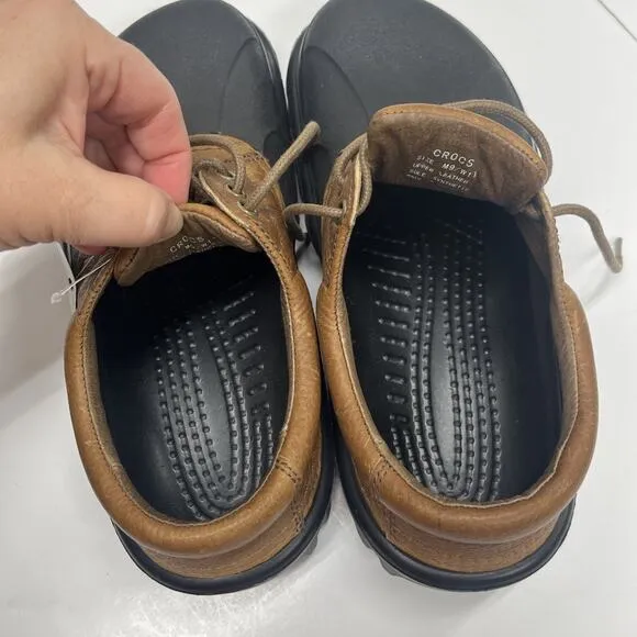 CROCS AXLE ISLANDER M9/W11 All Terrain Leather Rubber Duck Shoes Low Top Men's 9