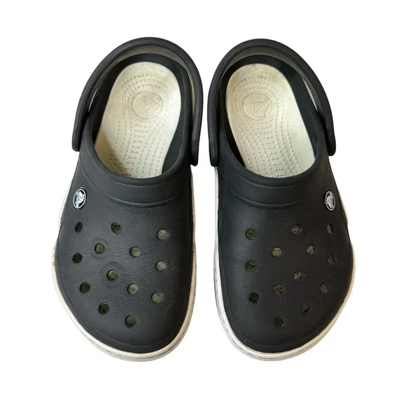 CROCS - UNISEX FRONT COURT CLOG SHOES Black &amp; White Women’s Size 8