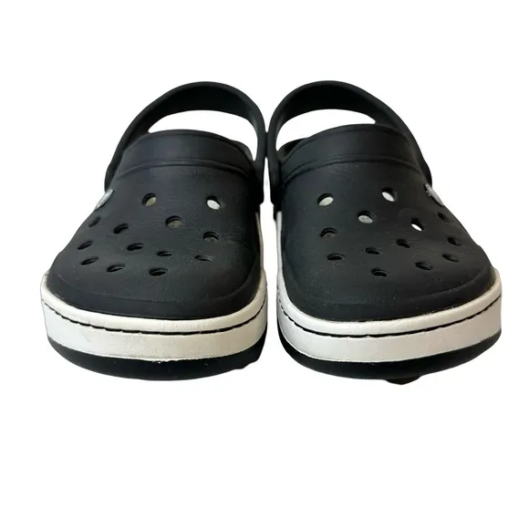 CROCS - UNISEX FRONT COURT CLOG SHOES Black &amp; White Women’s Size 8