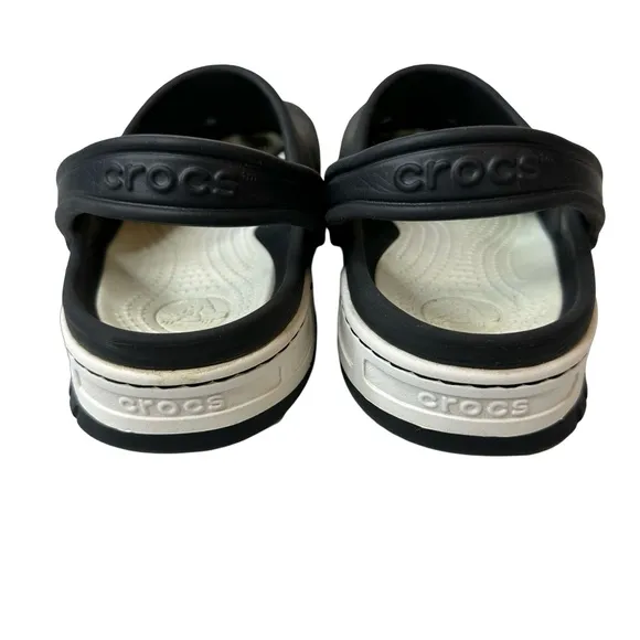 CROCS - UNISEX FRONT COURT CLOG SHOES Black &amp; White Women’s Size 8
