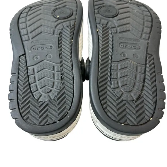 CROCS - UNISEX FRONT COURT CLOG SHOES Black &amp; White Women’s Size 8