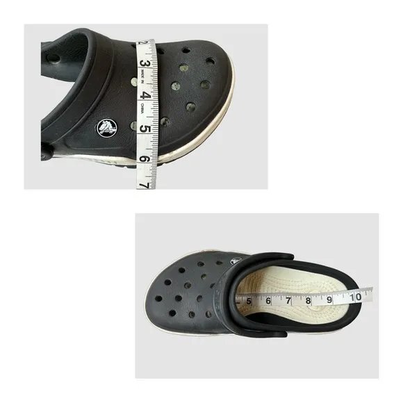 CROCS - UNISEX FRONT COURT CLOG SHOES Black &amp; White Women’s Size 8