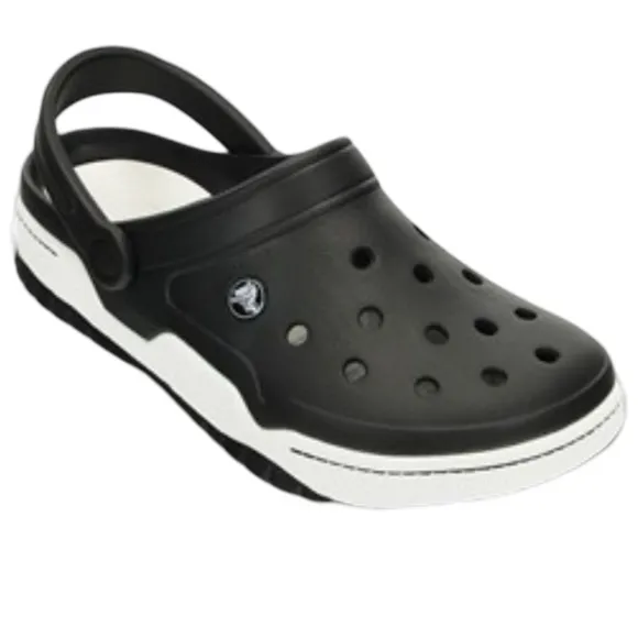 CROCS - UNISEX FRONT COURT CLOG SHOES Black &amp; White Women’s Size 8