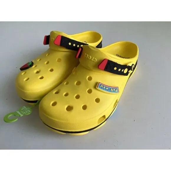 Crocs X PAC-MAN ALL-TERRAIN CLOG SHOES 209322-7C1 Only 2 Jibbitz Men's Sz 12 NEW