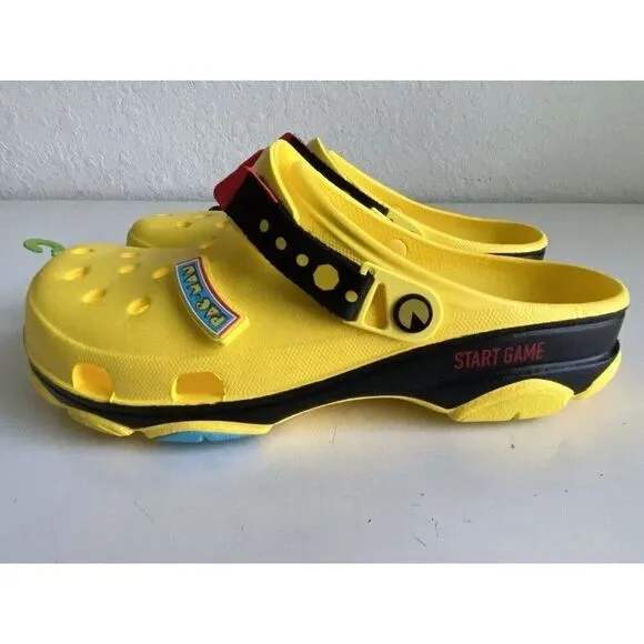 Crocs X PAC-MAN ALL-TERRAIN CLOG SHOES 209322-7C1 Only 2 Jibbitz Men's Sz 12 NEW