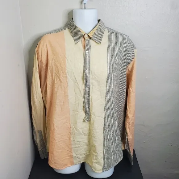 Cubavera Men's Long Sleeve Casual Button Down Shirt Size XL