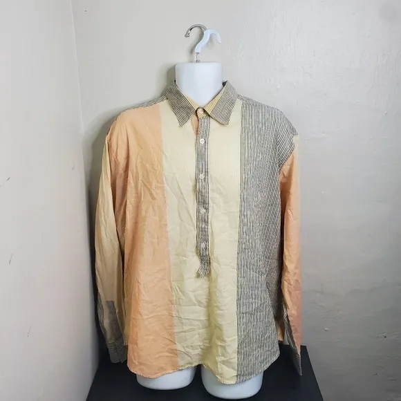 Cubavera Men's Long Sleeve Casual Button Down Shirt Size XL