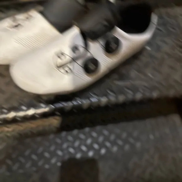 Cycling Shoes with Red Cleats