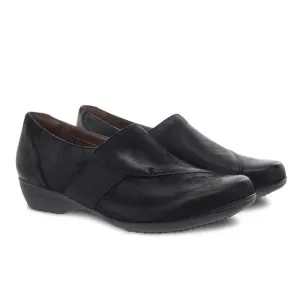 Dansko Fae Burnished Leather Slip-On Comfort Shoes Black Size 39, 8.5-9 Women’s