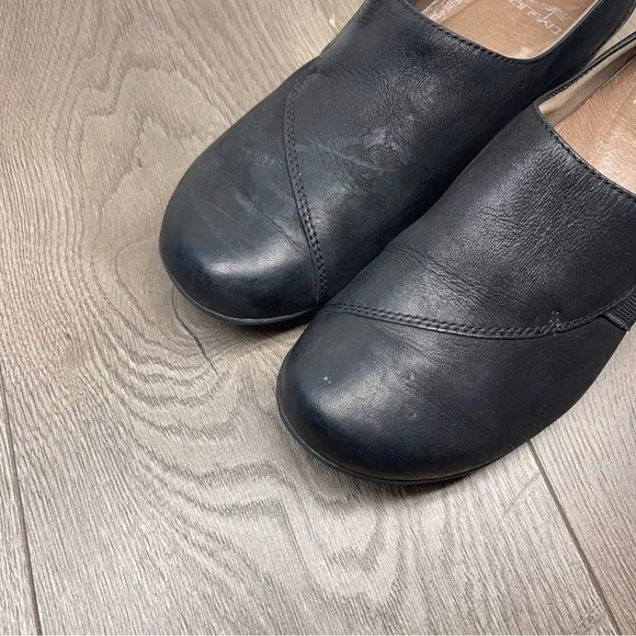 Dansko Fae Burnished Leather Slip-On Comfort Shoes Black Size 39, 8.5-9 Women’s