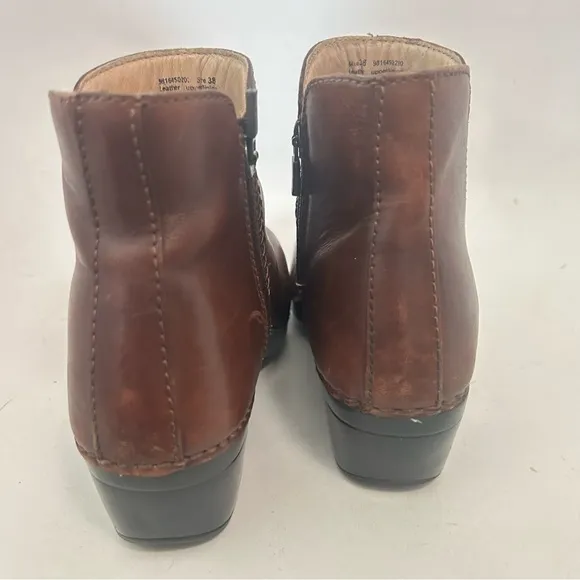 DANSKO Y2K Scout Leather Ankle Booties Brown Size 38 7.5-8