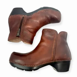 DANSKO Y2K Scout Leather Ankle Booties Brown Size 38 7.5-8