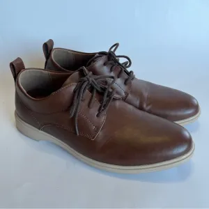 Deer Stags Men's 9 Lisbon Brown Supro Sock Dress Oxford Comfort Shoes