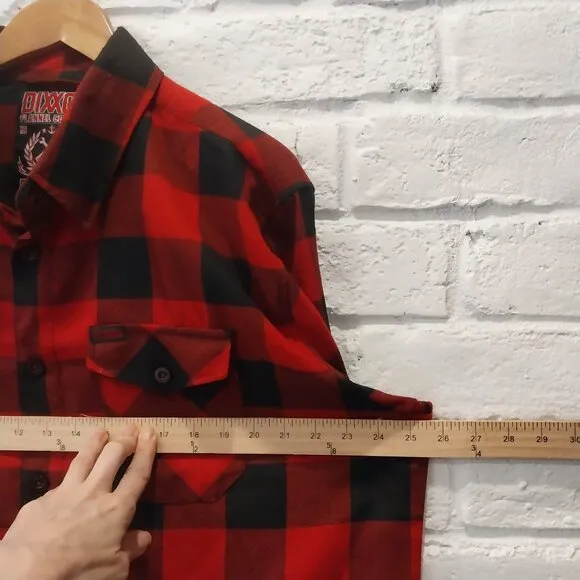 Dixxon Flannel Co Shirt Mens XLT Red Black Check Buffalo Redrum Long Sleeve Tall