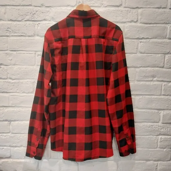 Dixxon Flannel Co Shirt Mens XLT Red Black Check Buffalo Redrum Long Sleeve Tall