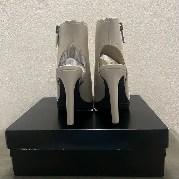 DKNY Malia Shooties Women's Size 9 Ivory Leather Neutral Classic Designer Preppy