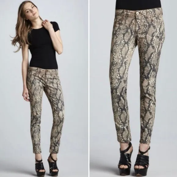 DL 1961 Emma Legging Jagger Snake Print Skinny Jeans Size 24