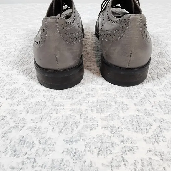 Donald J. Pliner Italian Grey Emerik Wingtip Oxford Lasercut Shoes Size 10