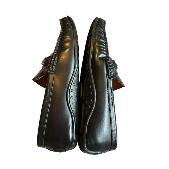 Donald Pliner Imari Black Leather Moccasin Driving‎ Loafer Size 10.5M S72-8