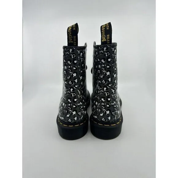 Dr. Martens 1460 Loud Leopard Gun Metal 27652 Women's Size 7 EU 38 Gray
