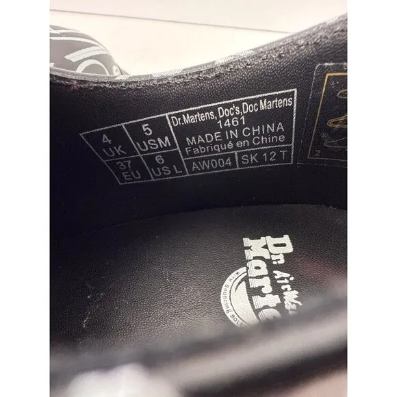 Dr. Martens 1461 Script Smooth Leather Oxford Shoes Size EU 37 US W 6 RARE!