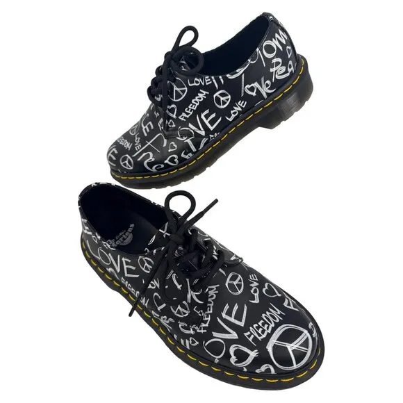 Dr. Martens 1461 Script Smooth Leather Oxford Shoes Size EU 37 US W 6 RARE!