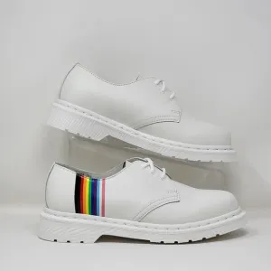 Dr Martens 27522 White Smooth Leather Pride Oxford Shoes Men Sz 6/Wnms Sz 7 New