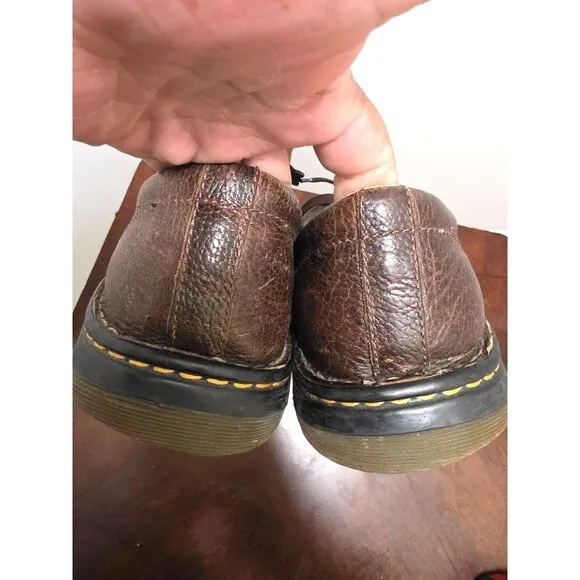Dr. Martens Brown Leather Lace-Up Shoes Men's Size 12 Durable Casual Style